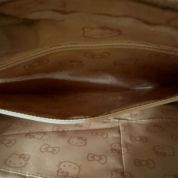 Hello Kitty Quilted Pink Shoulder Tote Bag Embossed Face Medium - Picture 5 of 8